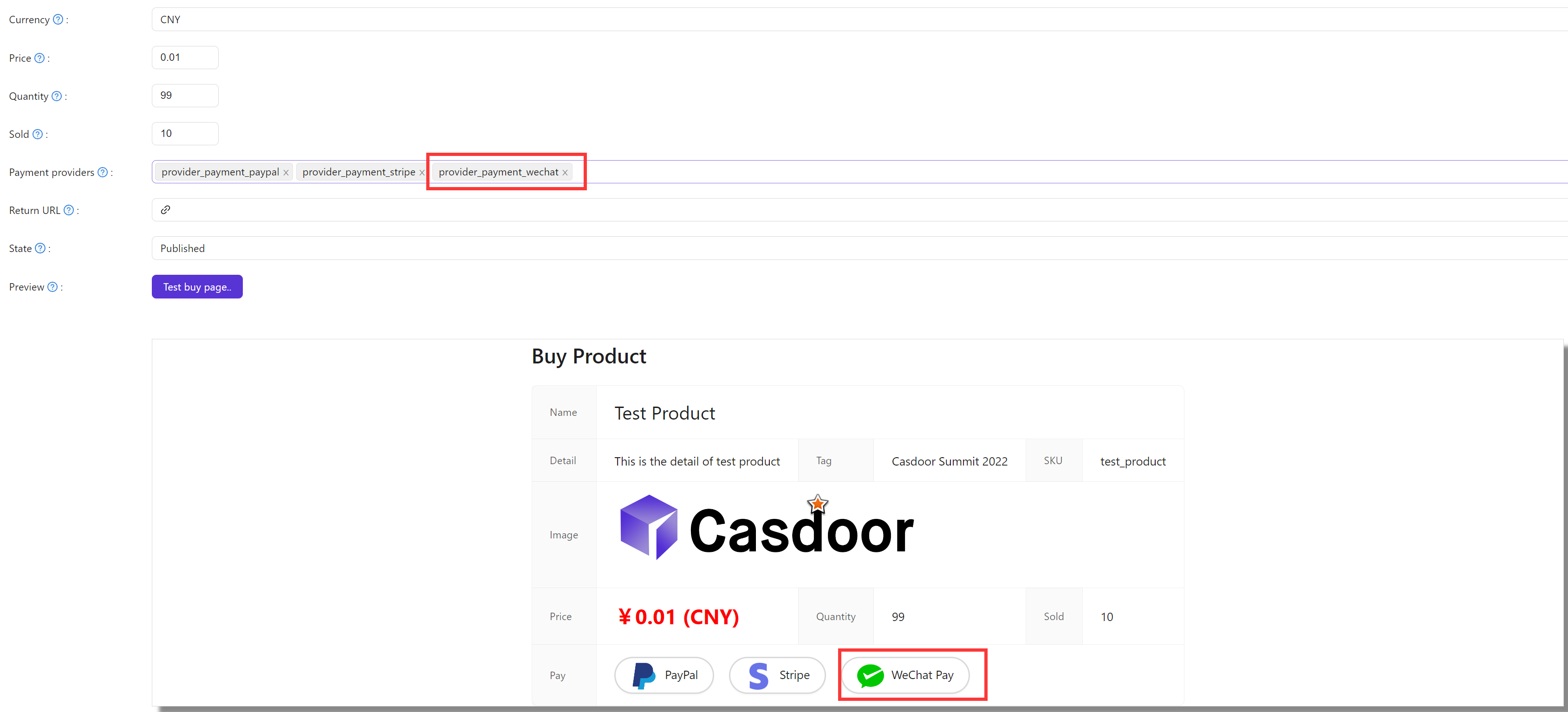 agregar proveedor de pago wechat pay para producto