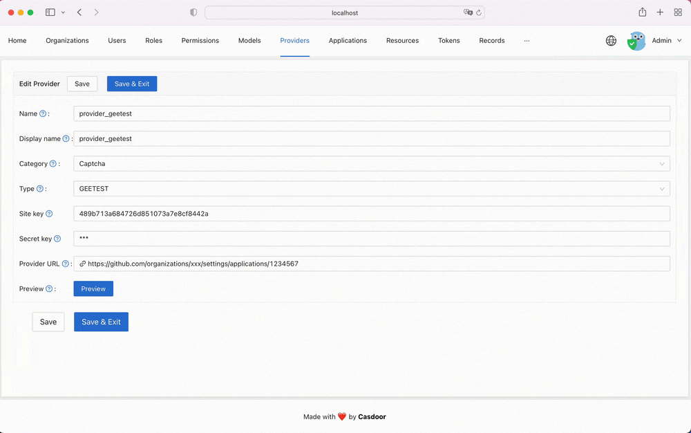 Configurez le fournisseur d'application