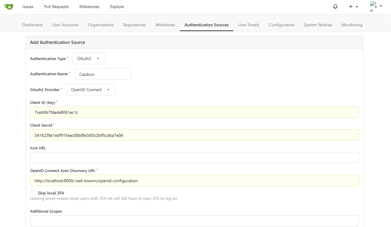 Ajouter une source d'authentification