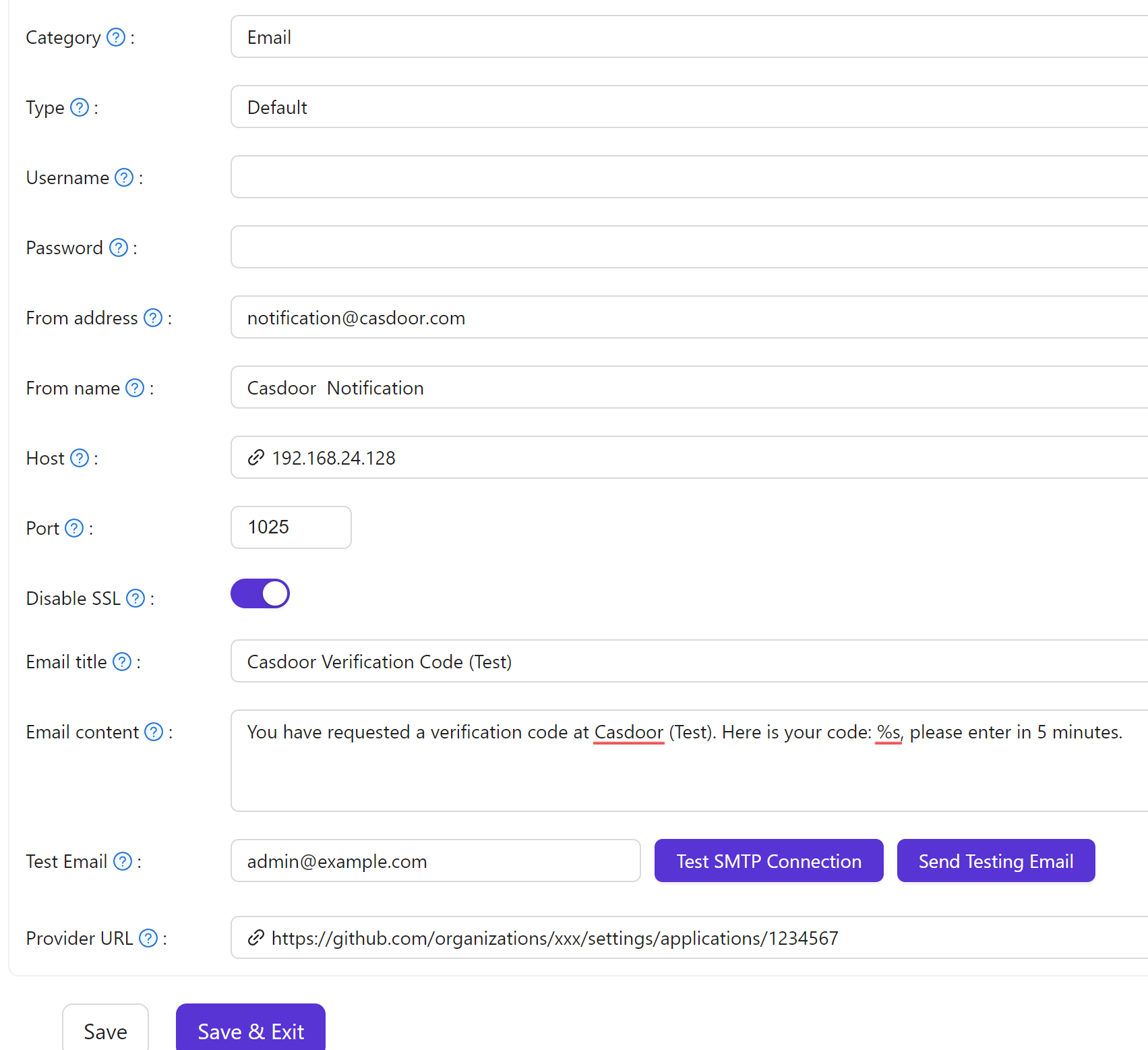 Fournisseur d'email MailHog