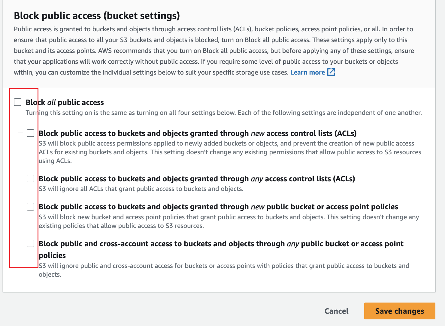 블록 해제 체크