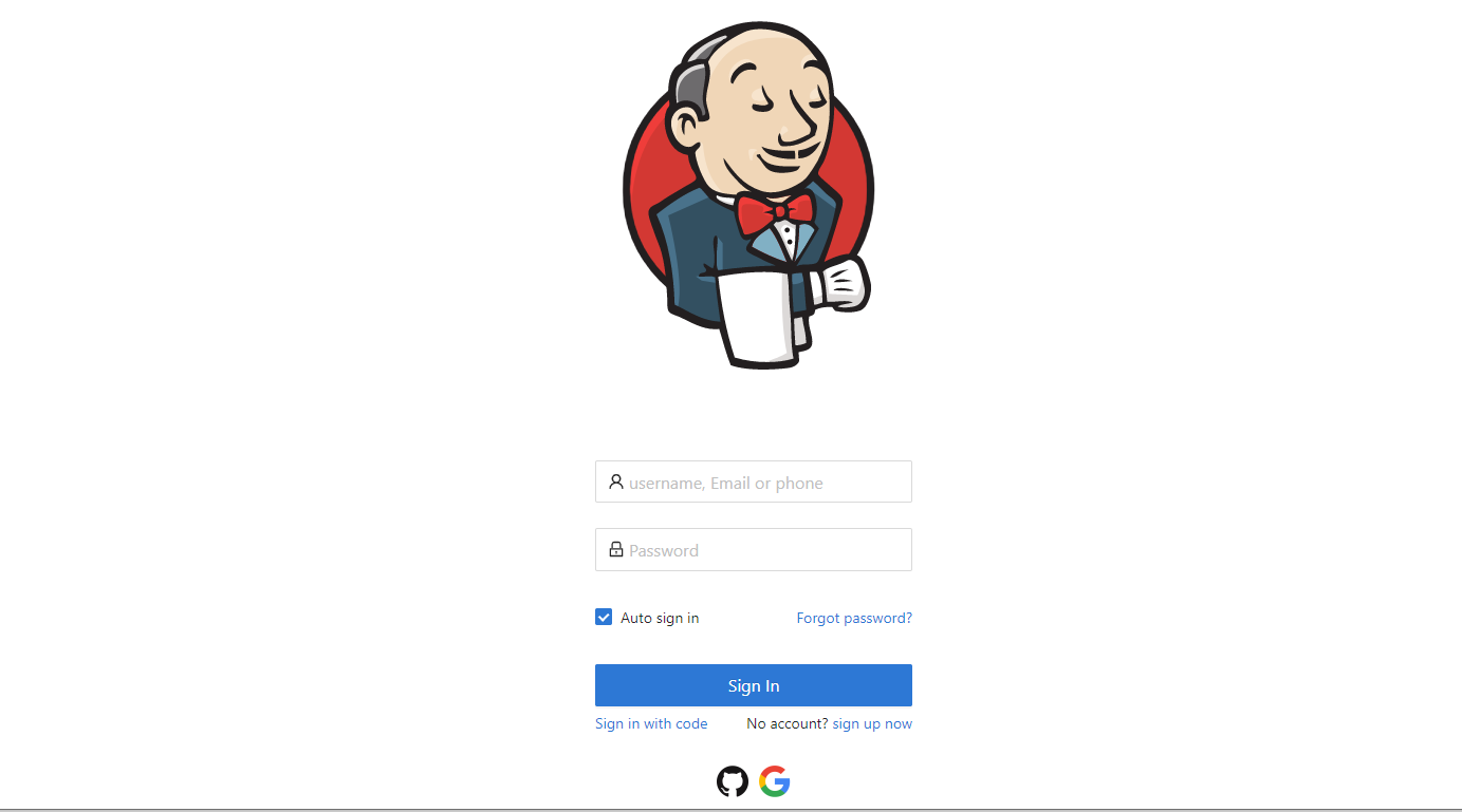 Jenkins 로그인 페이지