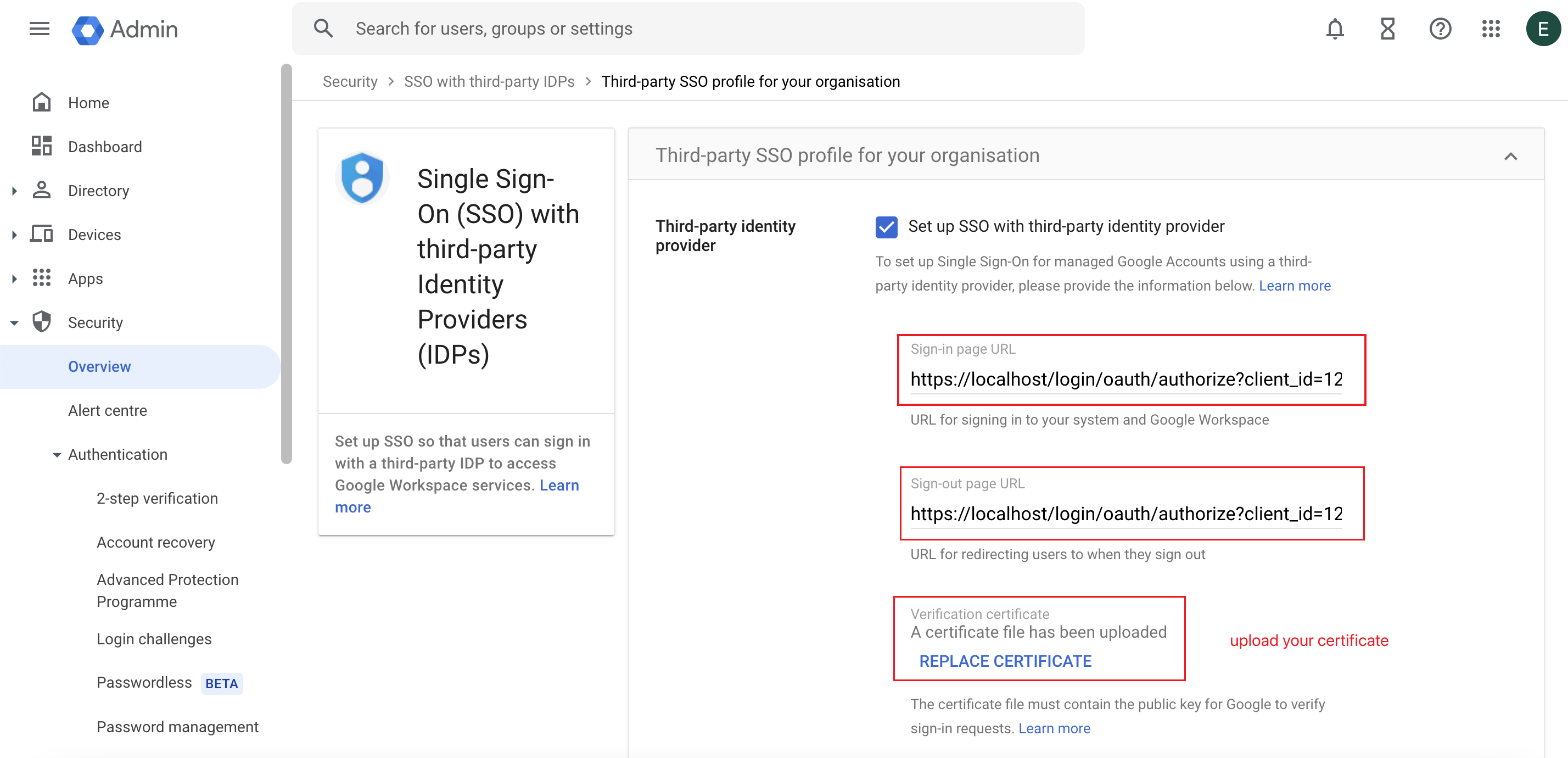 Google Workspace 구성
