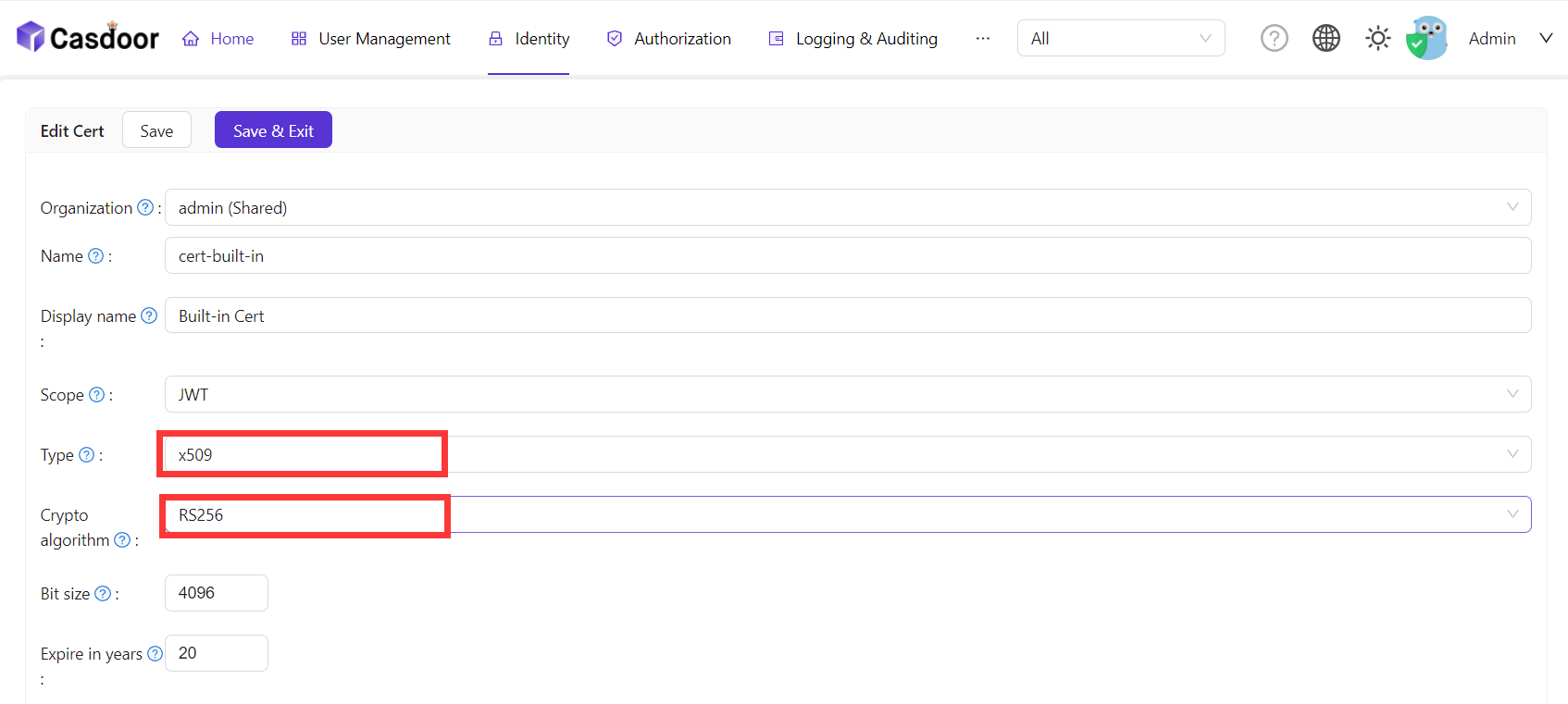 Adicionar certificado