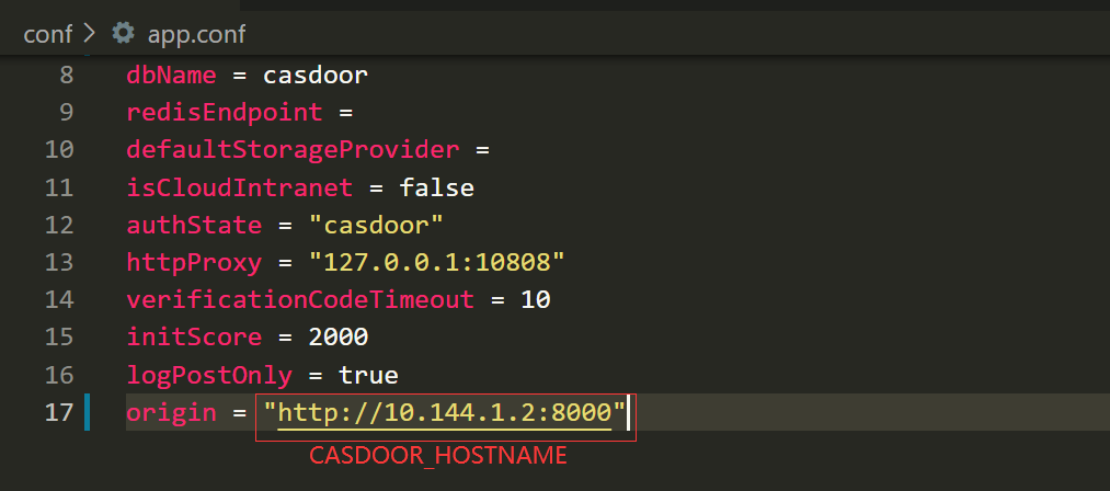 Конфигурация Casdoor