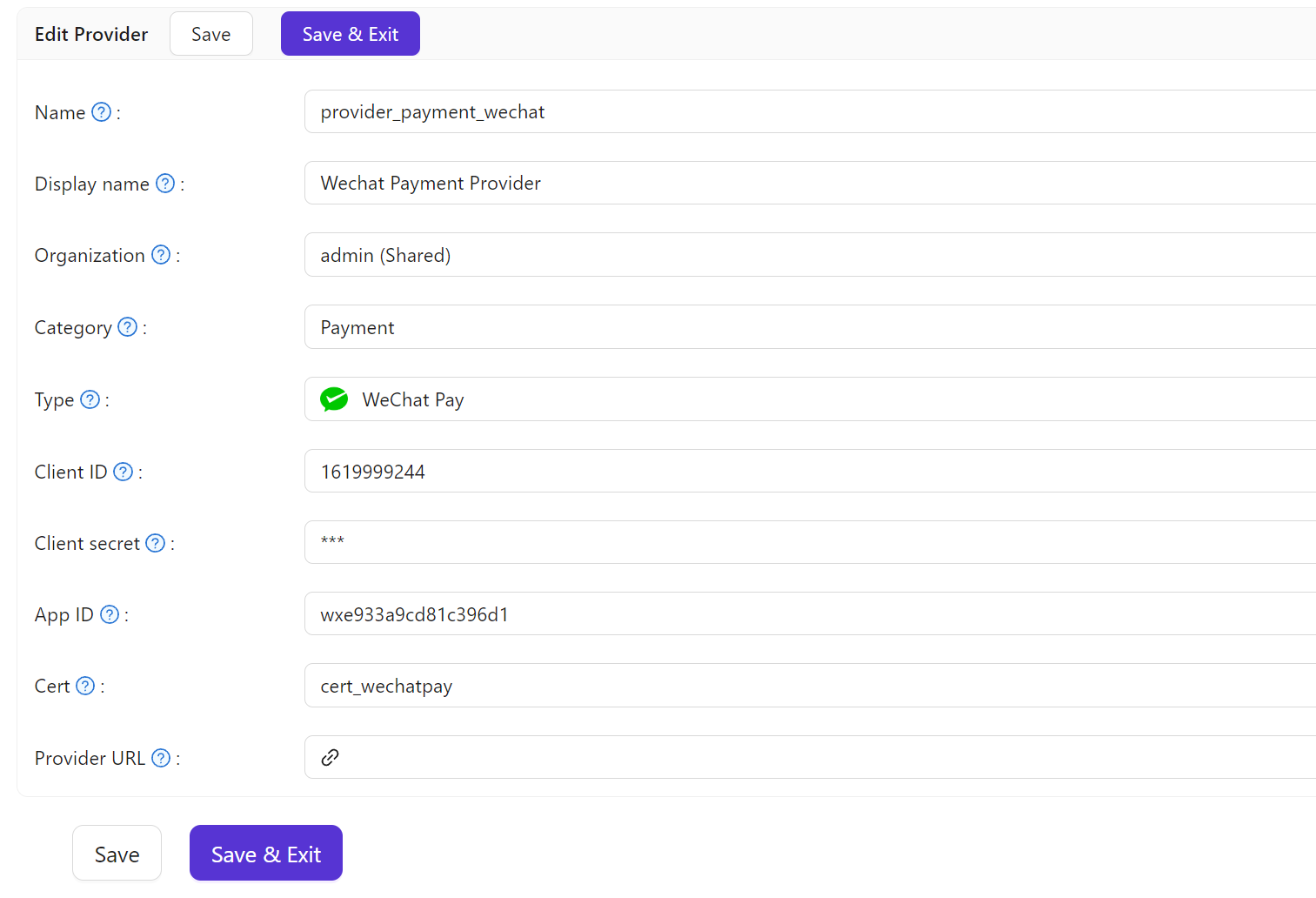 wechat pay провайдер