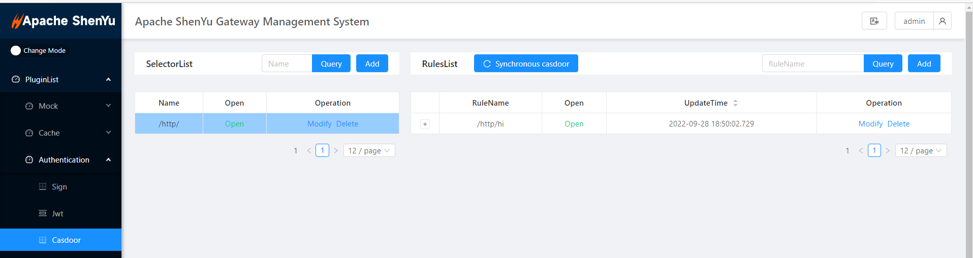 การตั้งค่า Shenyu Casdoor
